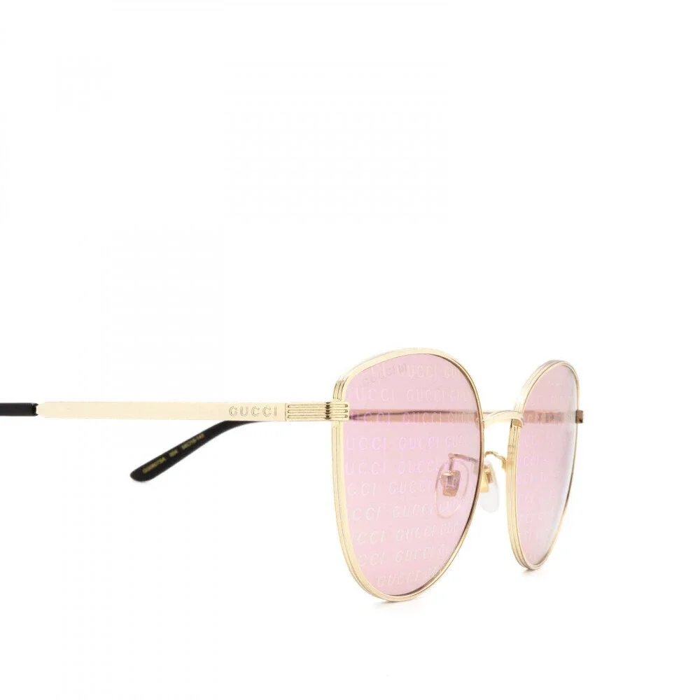 NWT Gucci GG0807SA-004-58 Gold Oversized 58mm Sunglasses